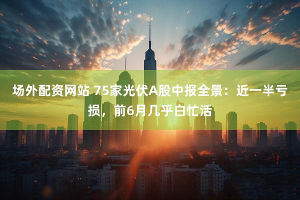 场外配资网站 75家光伏A股中报全景:近一半亏损,前6月几乎白忙活