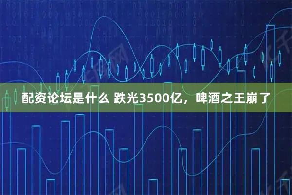 配资论坛是什么 跌光3500亿，啤酒之王崩了
